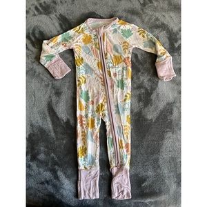 Little Sleepies Mauve Leaves 0-3